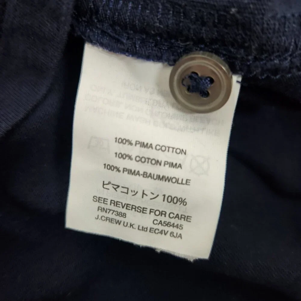 J Crew Polo‎ Golf Shirt Men XXL Solid Navy 100 Pima Cotton Short Sleeve Pullover
